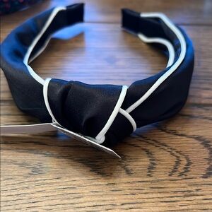 J. Crew NWT Black and White Satin Headband